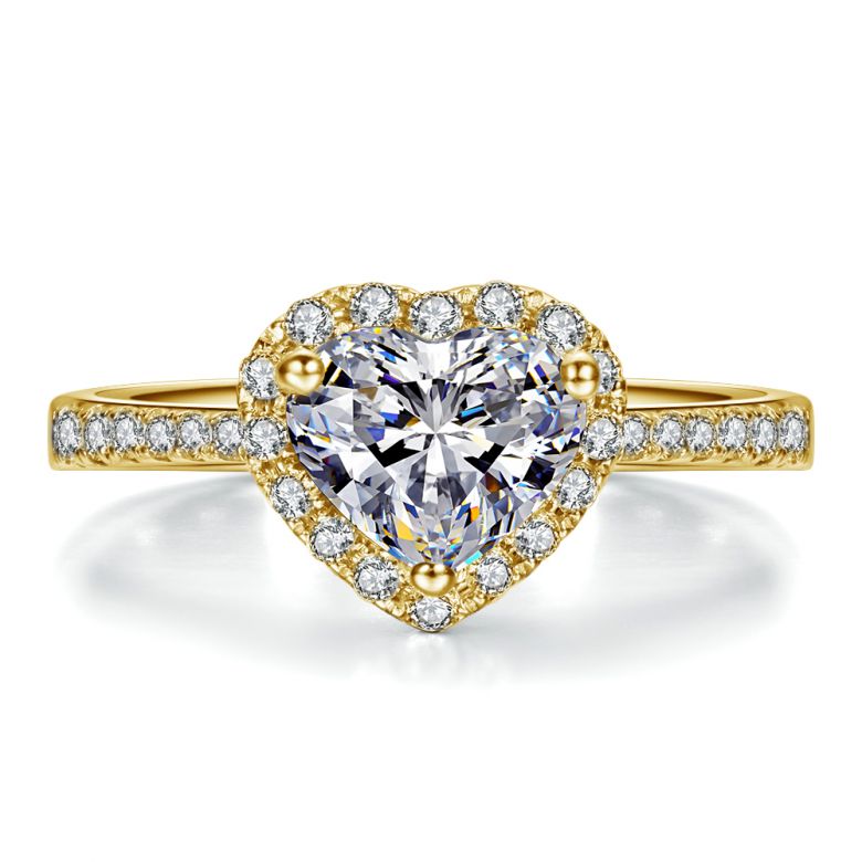 Bague Cœur Solitaire Love etc - Or Jaune 18 Carats - Diamants | Gemperles - 1