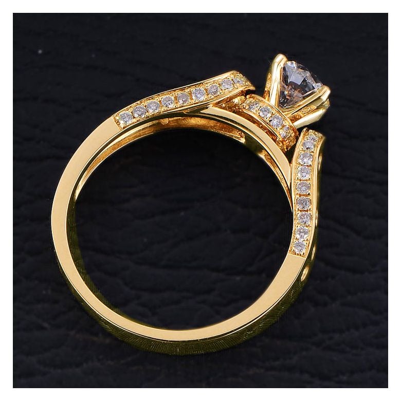 Bague Fiançaille Solitaire Or jaune. Diamants 0.80ct - 5