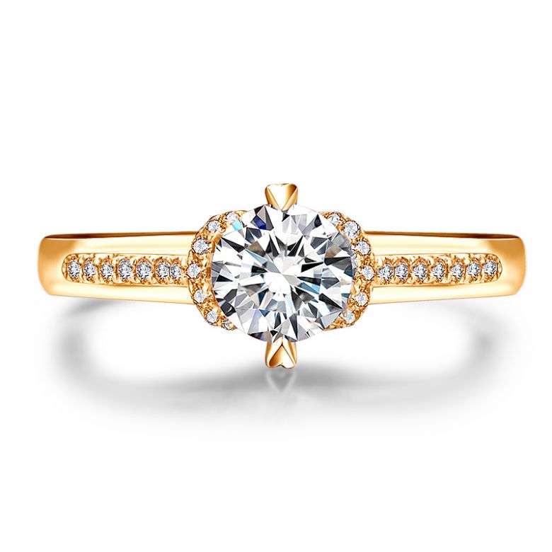 Bague Solitaire Amélia - Or Jaune 0.415ct & Diamant Central 0.30ct | Gemperles - 6