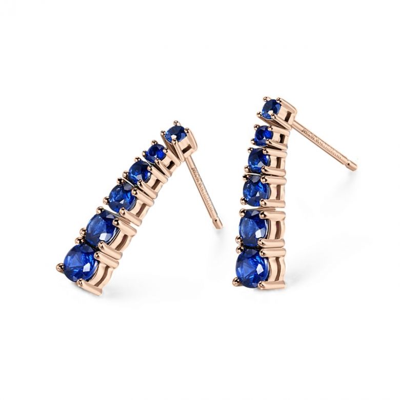 Boucle oreille Montecristo blue - Saphir, or rose - 3