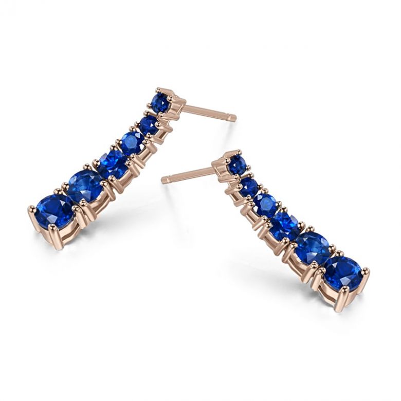 Boucle oreille Montecristo blue - Saphir, or rose - 4