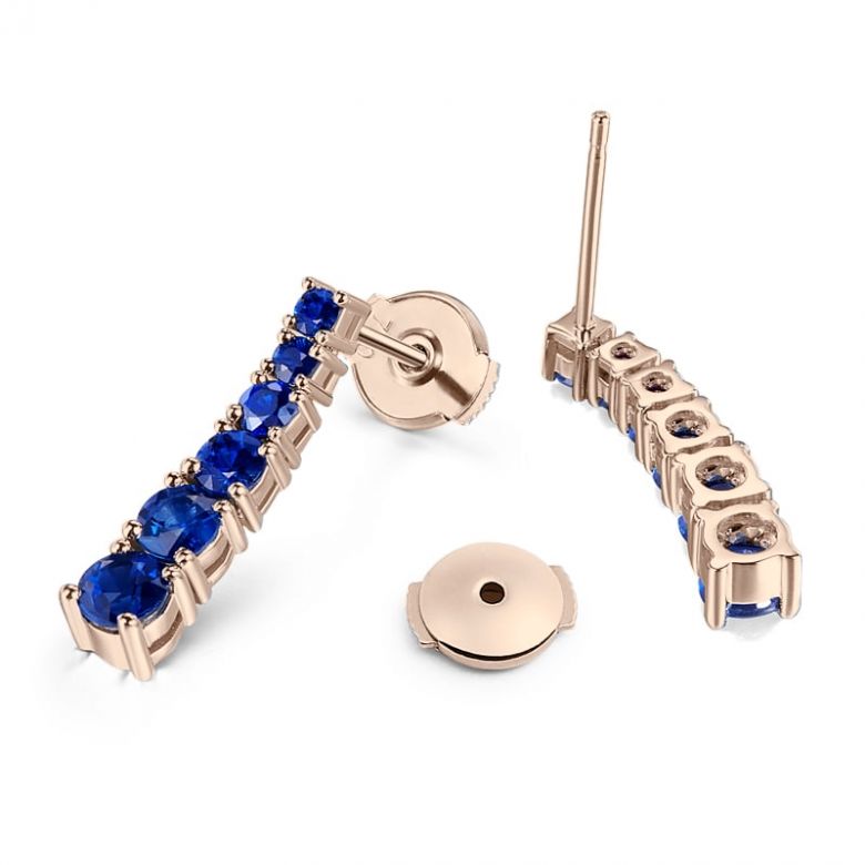 Boucle oreille Montecristo blue - Saphir, or rose - 5