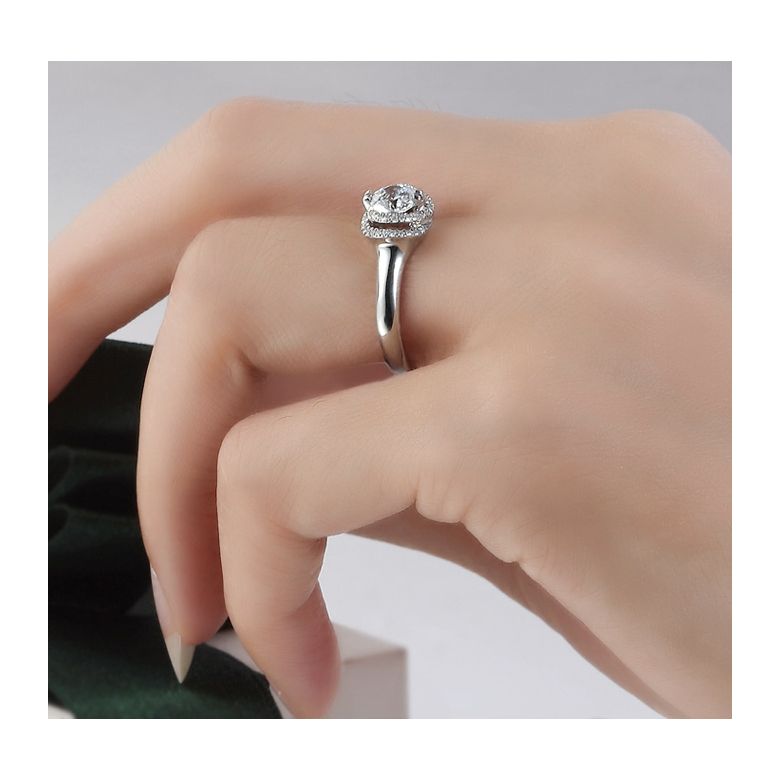 Bague Solitaire Gracieuse Majesté - Platine & Diamants Enroulés | Gemperles - 5