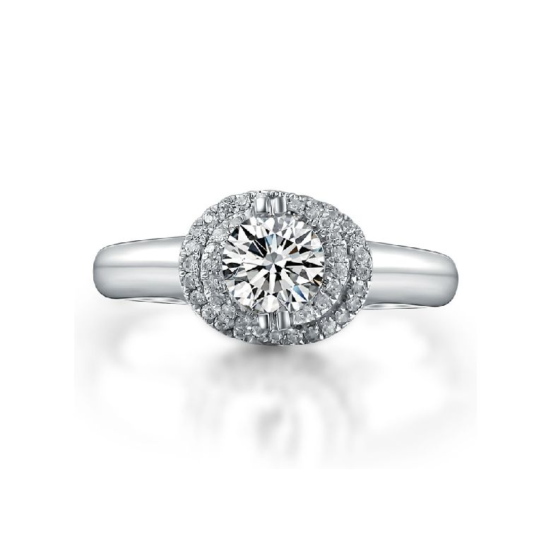 Bague Solitaire Gracieuse Majesté - Or Blanc & Diamants Enroulés | Gemperles - 3