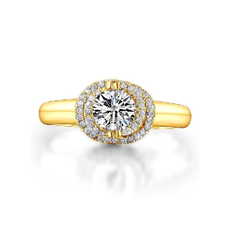 Bague Solitaire Gracieuse Majesté - Or Jaune & Diamants Enroulés | Gemperles - 4