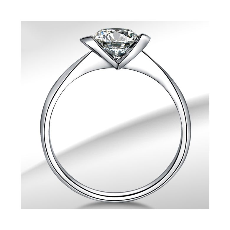 Bague Solitaire Coeur Majestueux - Platine & Diamant | Gemperles - 4