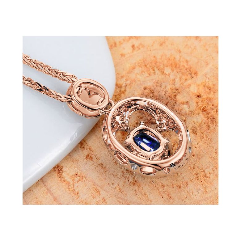 Pendentif Saphir et Diamants - Or rose 18 carats - 4