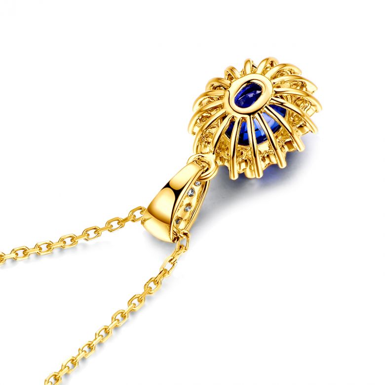 Pendentif Or jaune diamants et saphir 1.50cts - 11