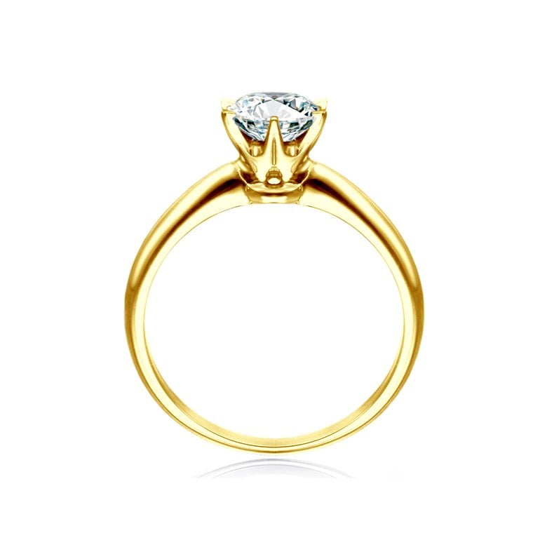 Solitaire en diamant taille brillant - Monture or jaune Timeless - 4