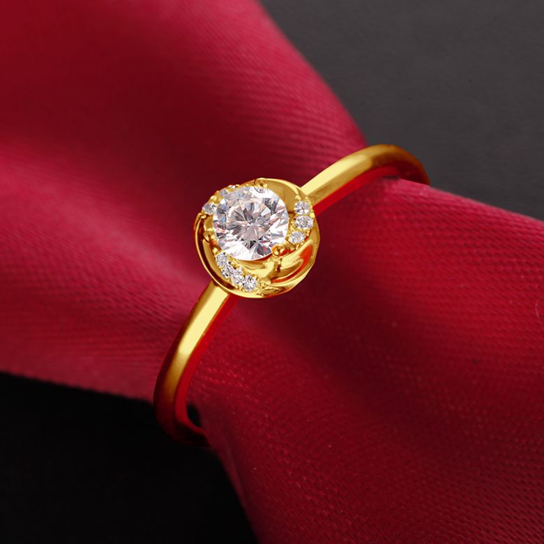 Solitaire Le Tourbillonnant Or Jaune - Diamants Sertis Griffes, Grains | Gemperles - 4