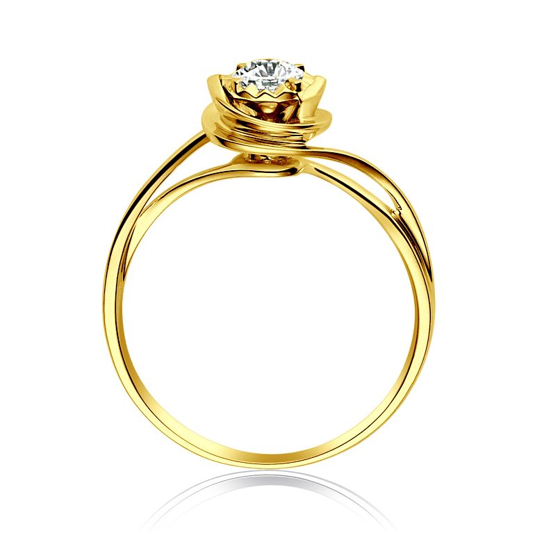Solitaire bague ensorcelée - Diamant 0.15 carat - Or jaune 750/1000 | Gemperles - 4