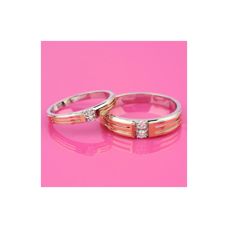 Bijouterie alliance mariage - Alliance Femme - Or blanc et rose - 4