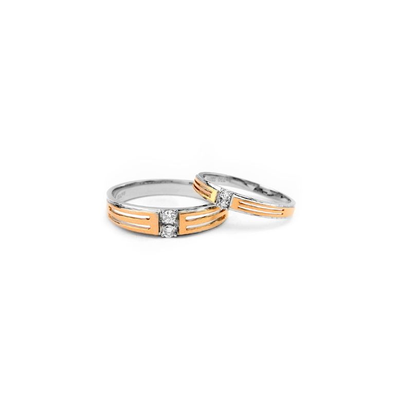 Bijouterie alliance mariage - Alliance Femme - Or blanc et rose - 2