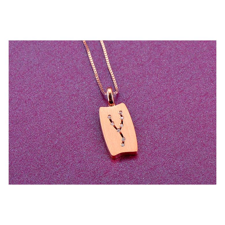 Pendentif astrologique - Constellation du taureau - Or rose, diamants - 3