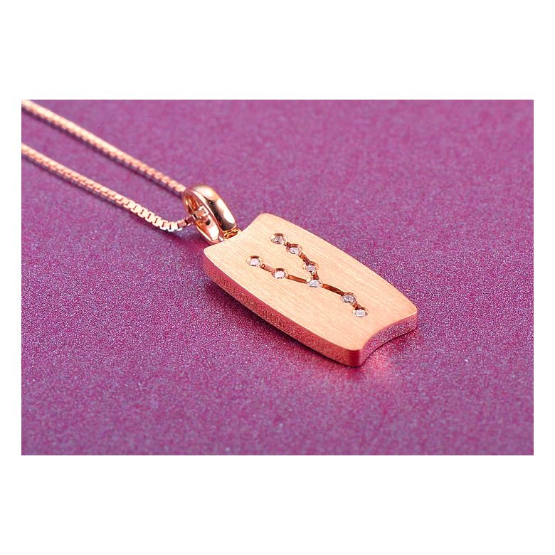 Pendentif astrologique - Constellation du taureau - Or rose, diamants - 2
