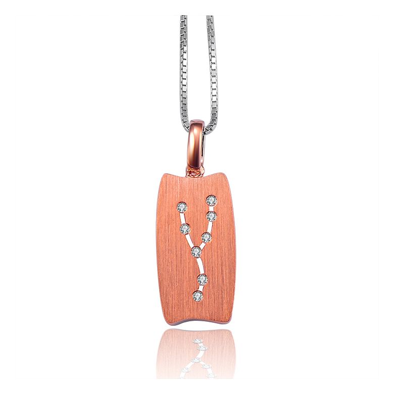 Pendentif astrologique - Constellation du taureau - Or rose, diamants - 1