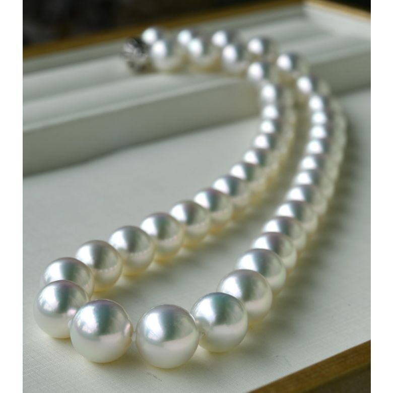 Collier de perles d'Australie blanches - Perle mers du sud 10/12mm - 3