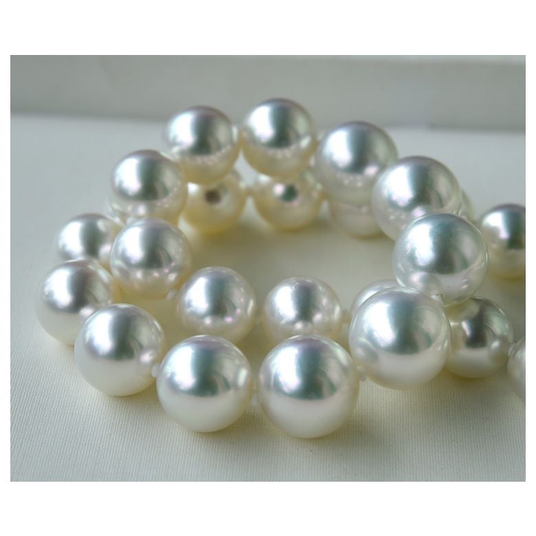 Collier de perles d'Australie blanches - Perle mers du sud 10/12mm - 5
