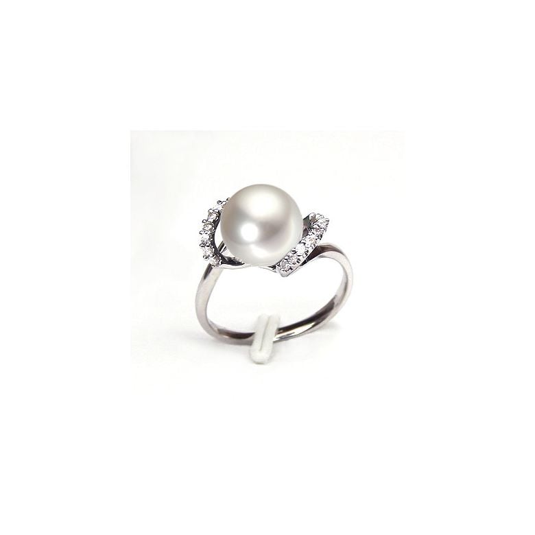 Bague Byzance I  Perle de culture, Or blanc, Diamants - 2