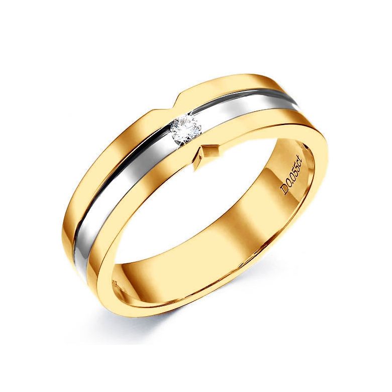 Bague Homme en Or jaune et  blanc, Diamant 0.055ct | Horace - 1
