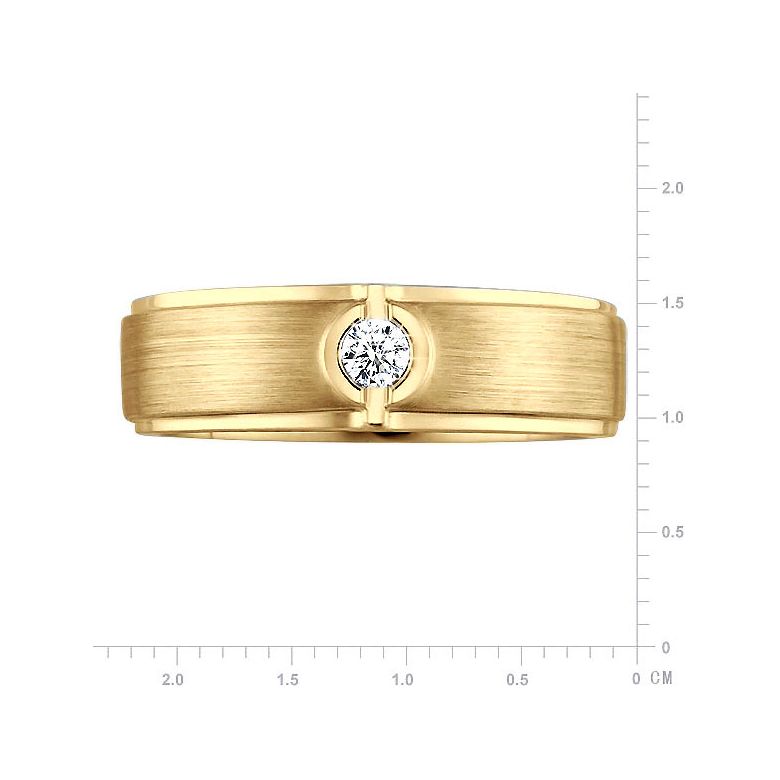 Bague Homme or jaune. Diamant solitaire. Or 750/1000 brossé et poli | Lorenzo - 2
