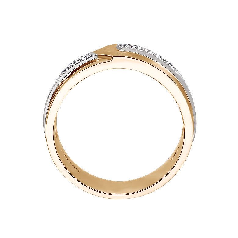 Bague Homme moderne. Or rose et blanc 18cts, 8 Diamants VS / G | Camillo - 2