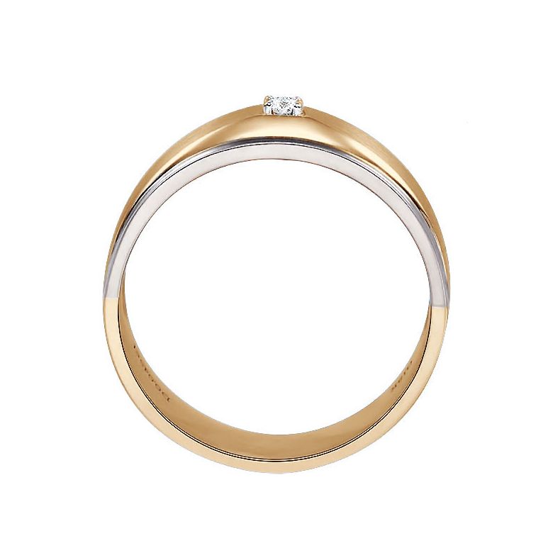 Bague Homme Or rose & blanc 18cts. Diamants 0.045ct | Richard - 3