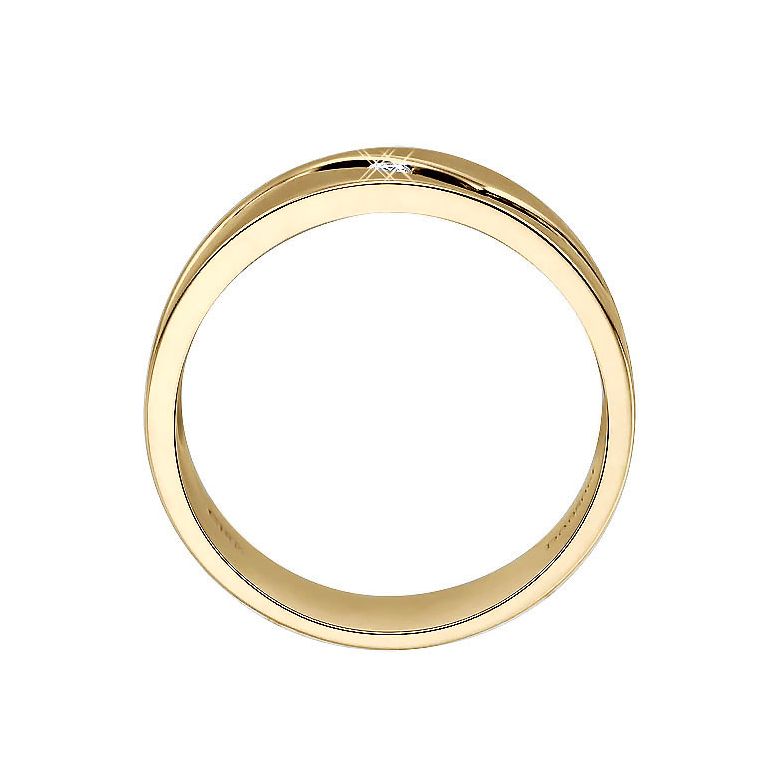 Bague anneau originale Homme en or jaune - Diamant demi-clos serti | Démétrius - 5