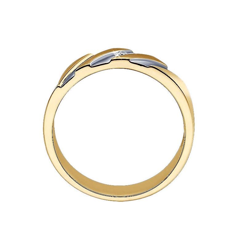 Bague stylisée homme or gris - Or jaune 18cts & Diamant | Marcus - 4