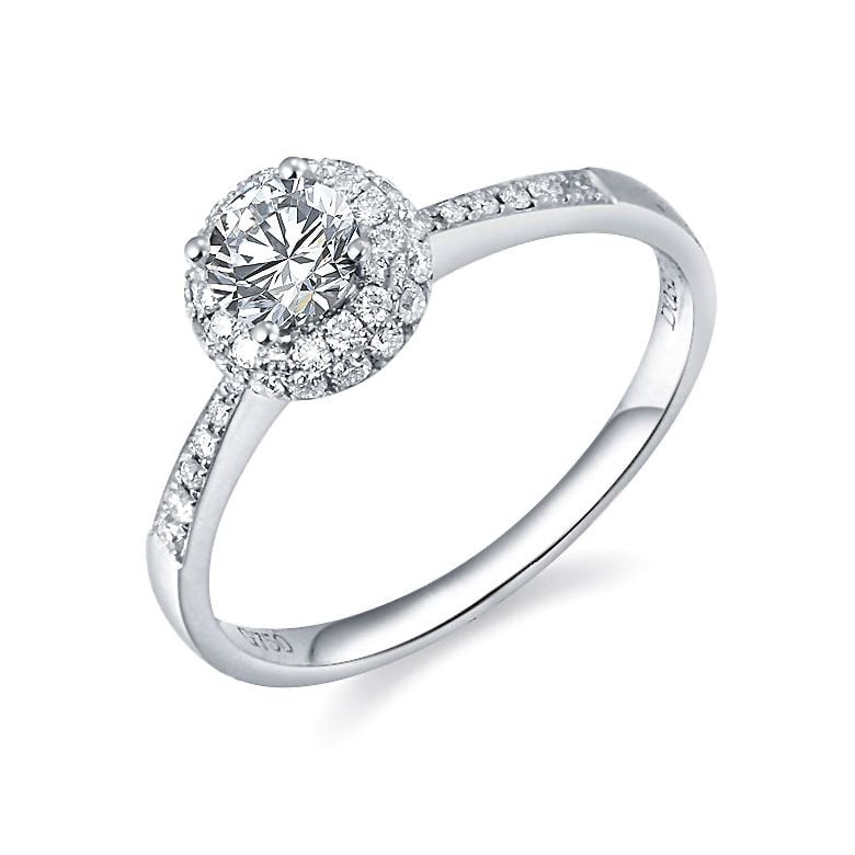Bague de fiancaille Solitaire Platine. Ancolie | Gemperles - 1