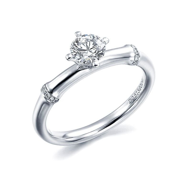 Solitaire Bambou Végétal Platine - 1