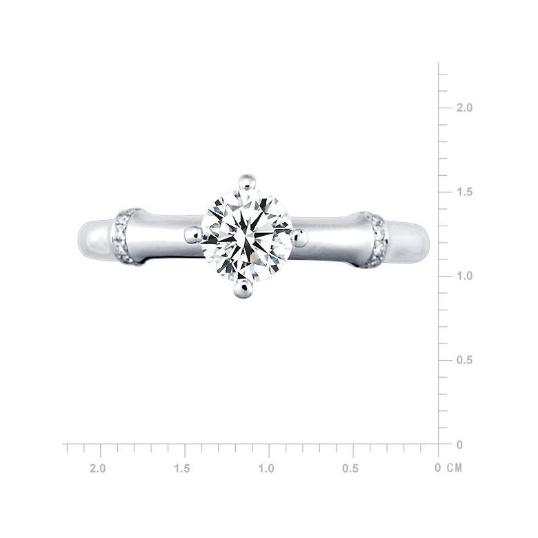 Solitaire Bambou Végétal Platine - 2