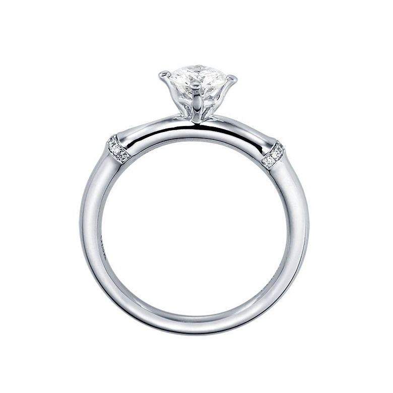 Solitaire Bambou Végétal Platine - 3