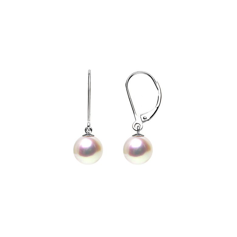 Boucles d'oreilles perles Akoya - 7/7.5mm - GEMME - Or blanc - 1