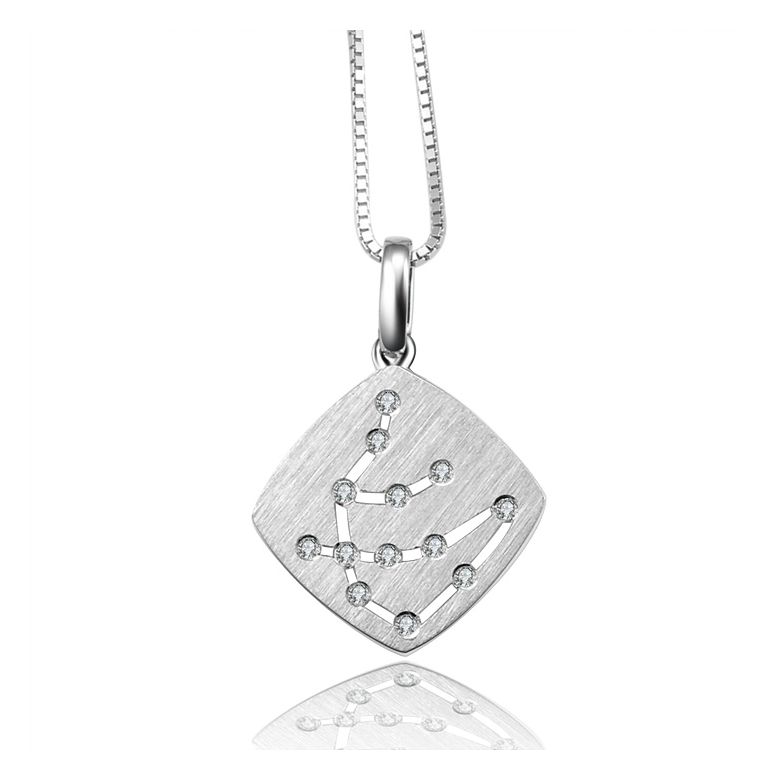 Pendentif signe du zodiaque - Constellation verseau - Or blanc - 1