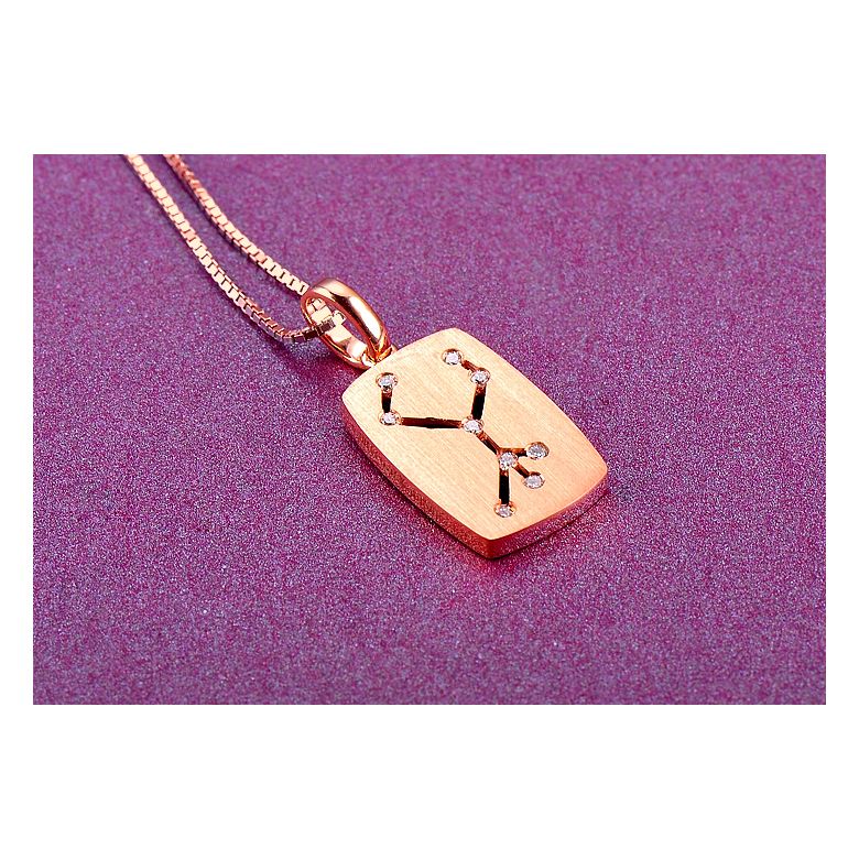 Pendentif constellation du zodiaque - Signe de la vierge - Or rose - 2