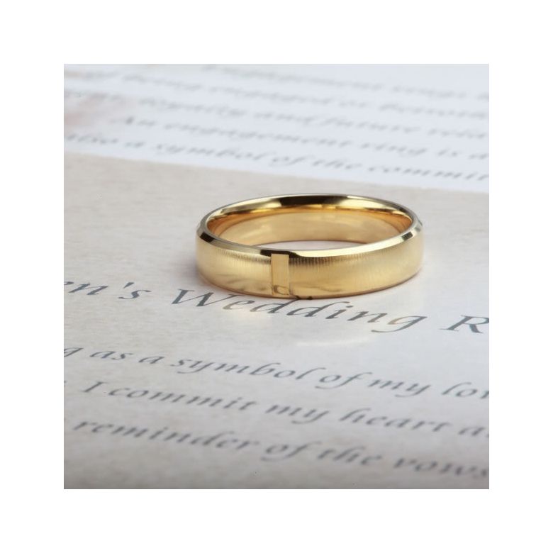 Alliance d'exception Homme - Ruban plat brossé et mate - Or jaune | Cynan - 6