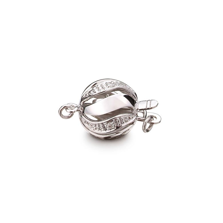 Melograna, Or blanc 18cts, Diamants, 10mm - 1