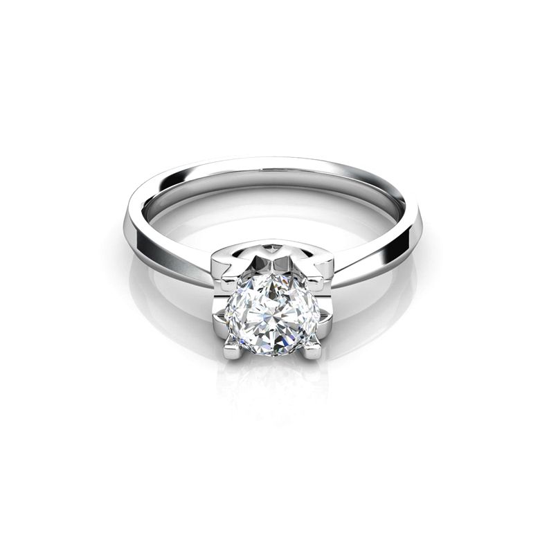 Bague prénom - Lettre W - Diamant, Or blanc | Gemperles - 3