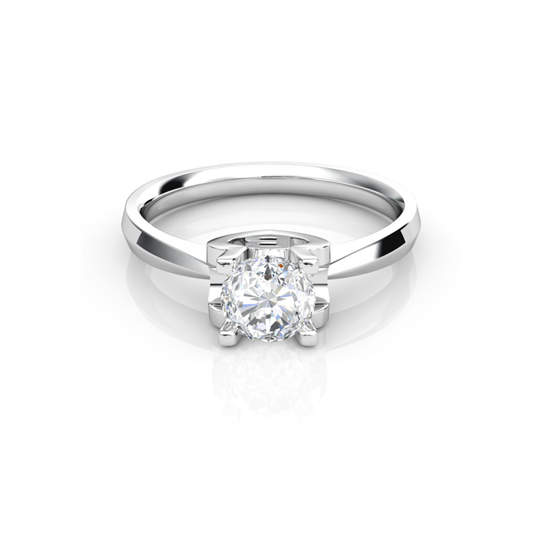 Bague prénom - Lettre B - Diamant, or blanc | Gemperles - 2
