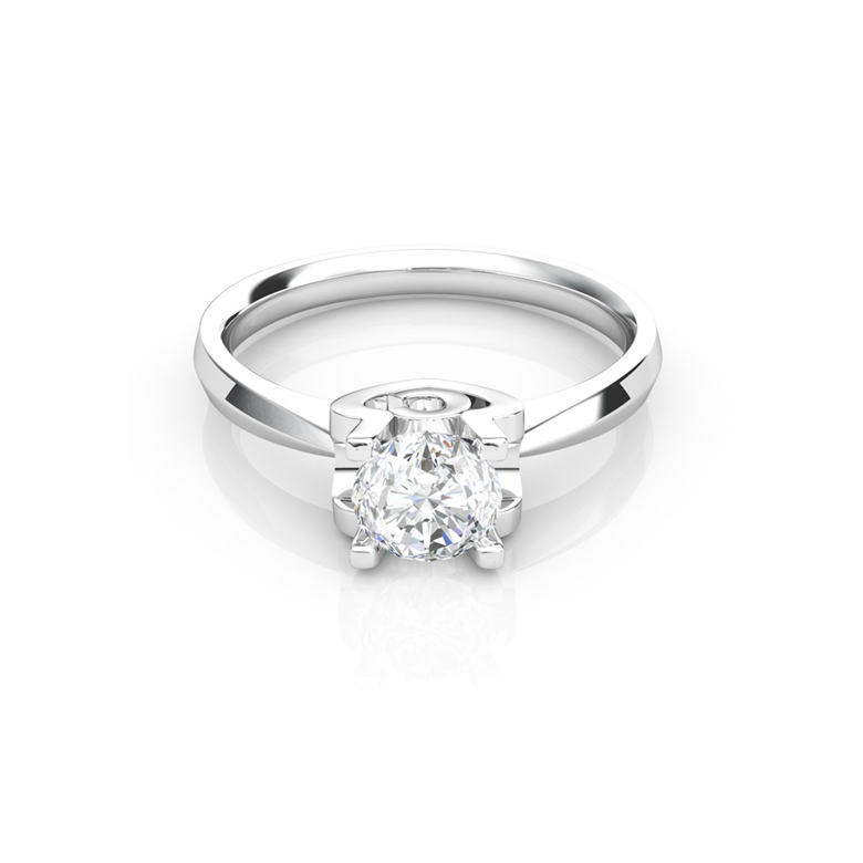 Bague prénom - Lettre C - Diamant, or blanc | Gemperles - 2