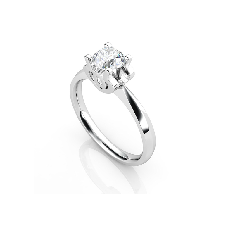 Bague prénom - Lettre D - Diamant, or blanc | Gemperles - 3