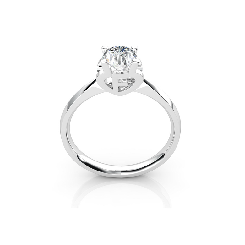 Bague prénom - Lettre F - Diamant, or blanc | Gemperles - 1