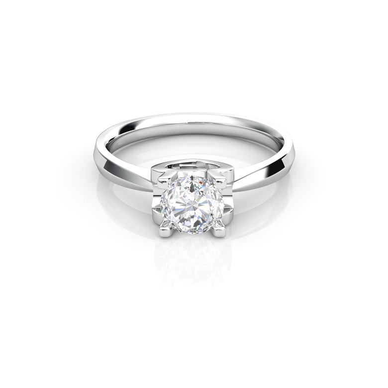 Bague prénom - Lettre F - Diamant, or blanc | Gemperles - 2