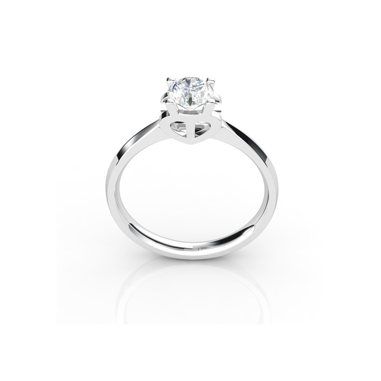 Bague prénom - Lettre T - Diamant, or blanc | Gemperles - 1