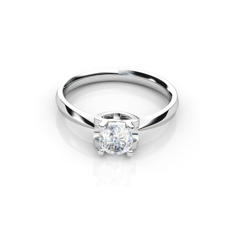 Bague prénom - Lettre T - Diamant, or blanc | Gemperles - 2