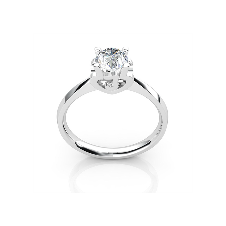 Bague prénom - Lettre J - Diamant, or blanc | Gemperles - 1