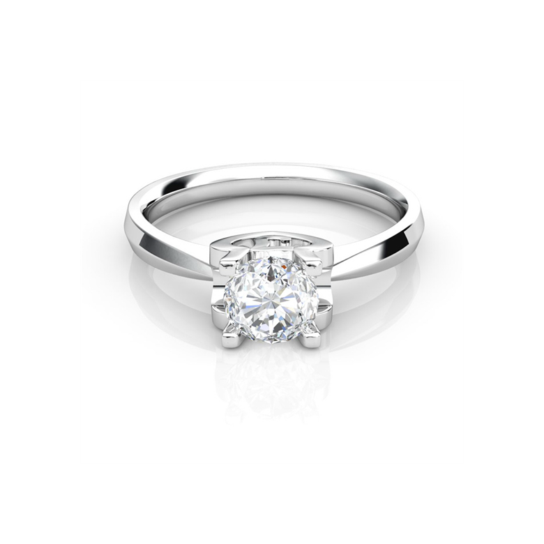 Bague prénom - Lettre J - Diamant, or blanc | Gemperles - 2