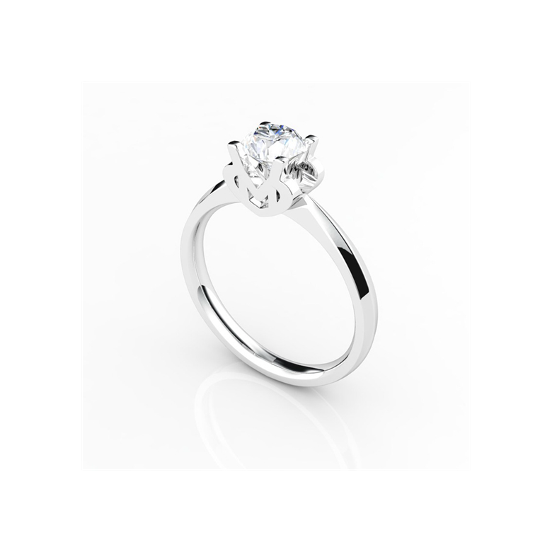 Bague prénom - Lettre M - Diamant, or blanc | Gemperles - 3
