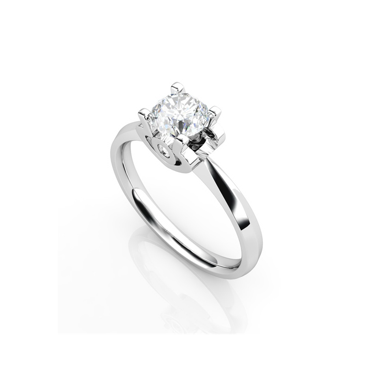 Bague prénom - Lettre O - Diamant, or blanc | Gemperles - 3